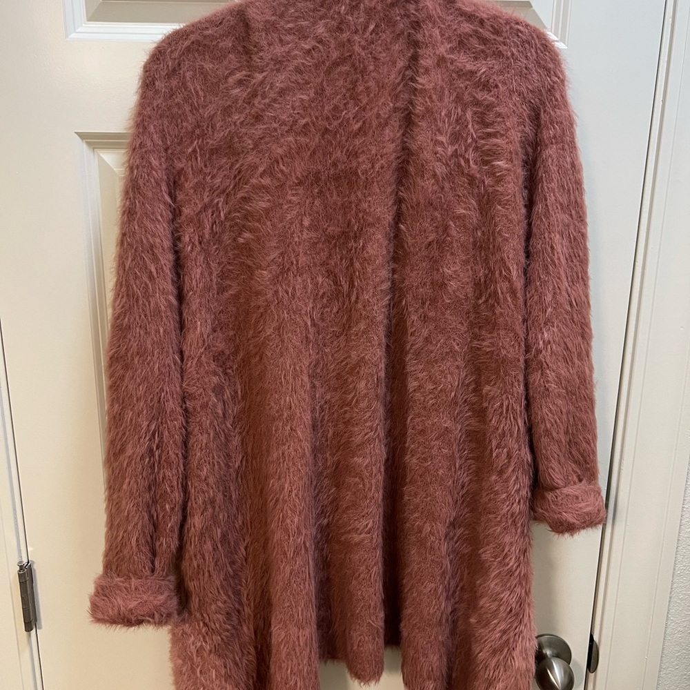 Cozy Pink Fuzzy Cardigan - Picture 5 of 7